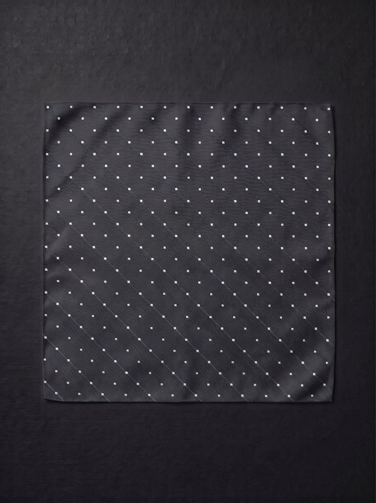 The Micro Dot — Grey Pocket Square