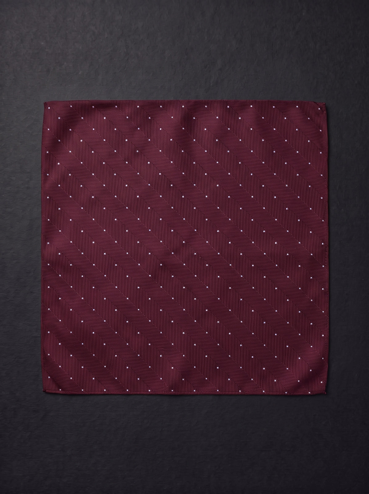 The Micro Dot — Burgundy Pocket Square