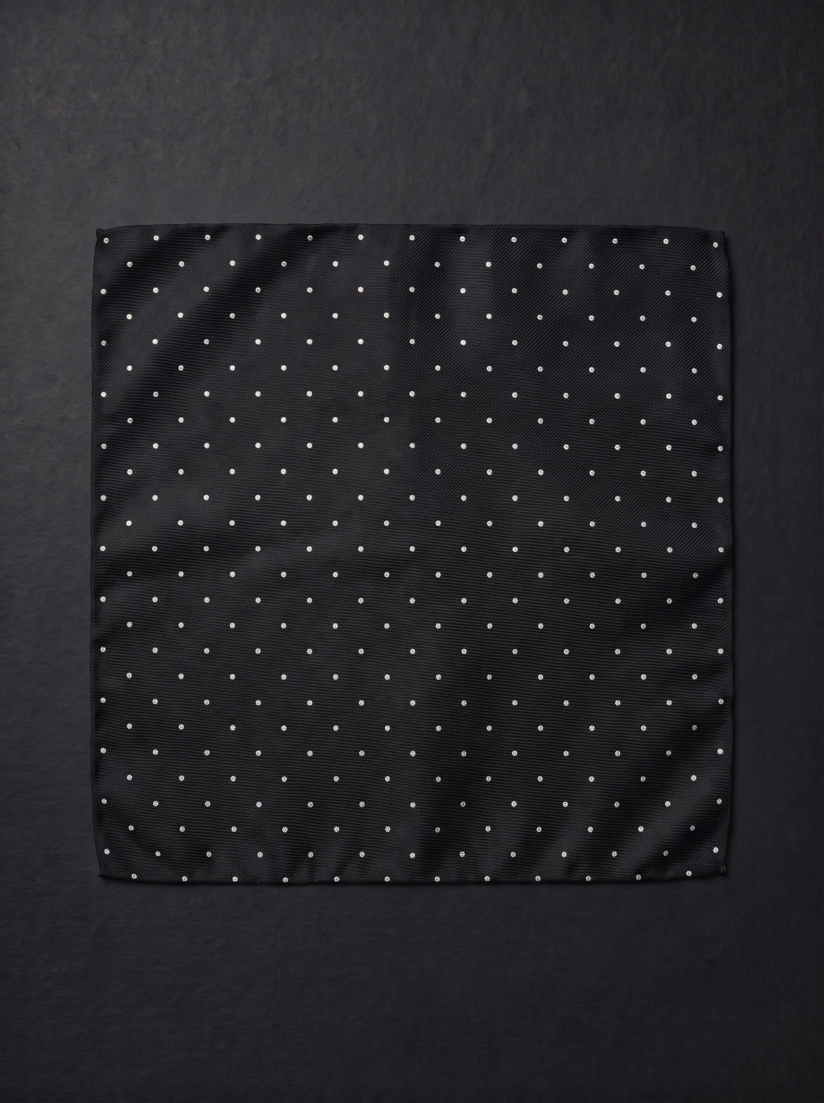 The Micro Dot — Black Pocket Square