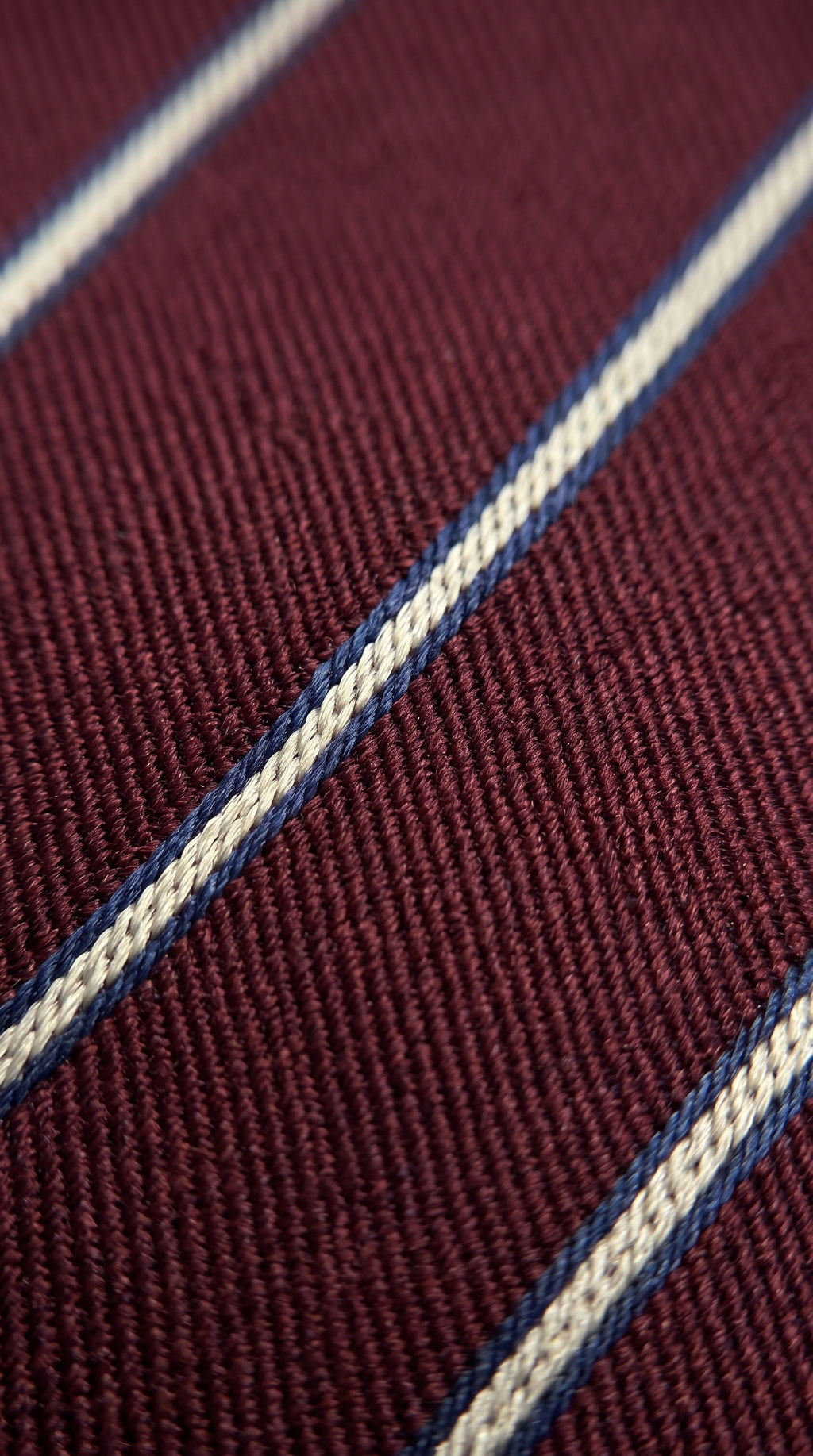 The Double Fine Stripe — Burgundy Clip-On Tie