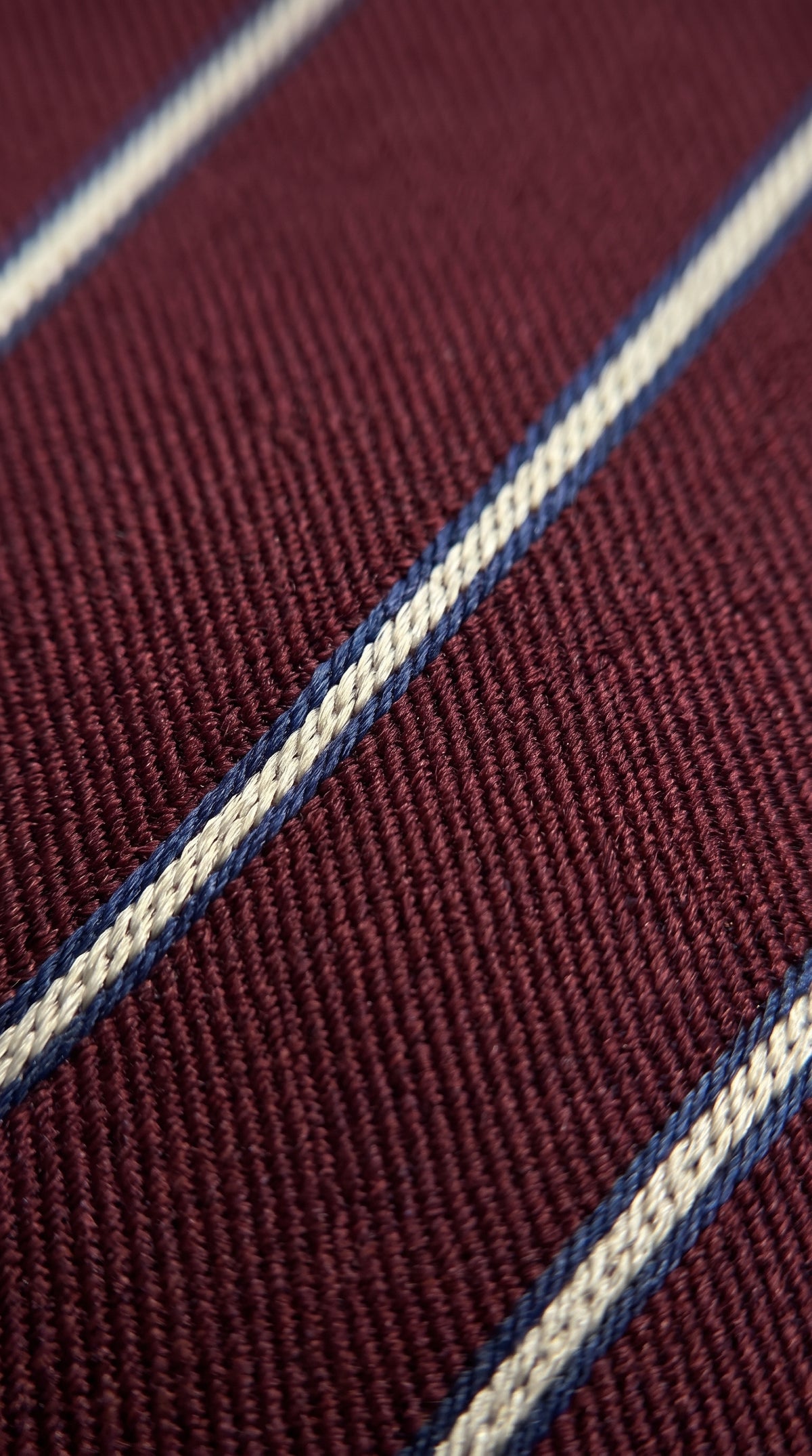 The Double Fine Stripe — Burgundy Clip-On Tie