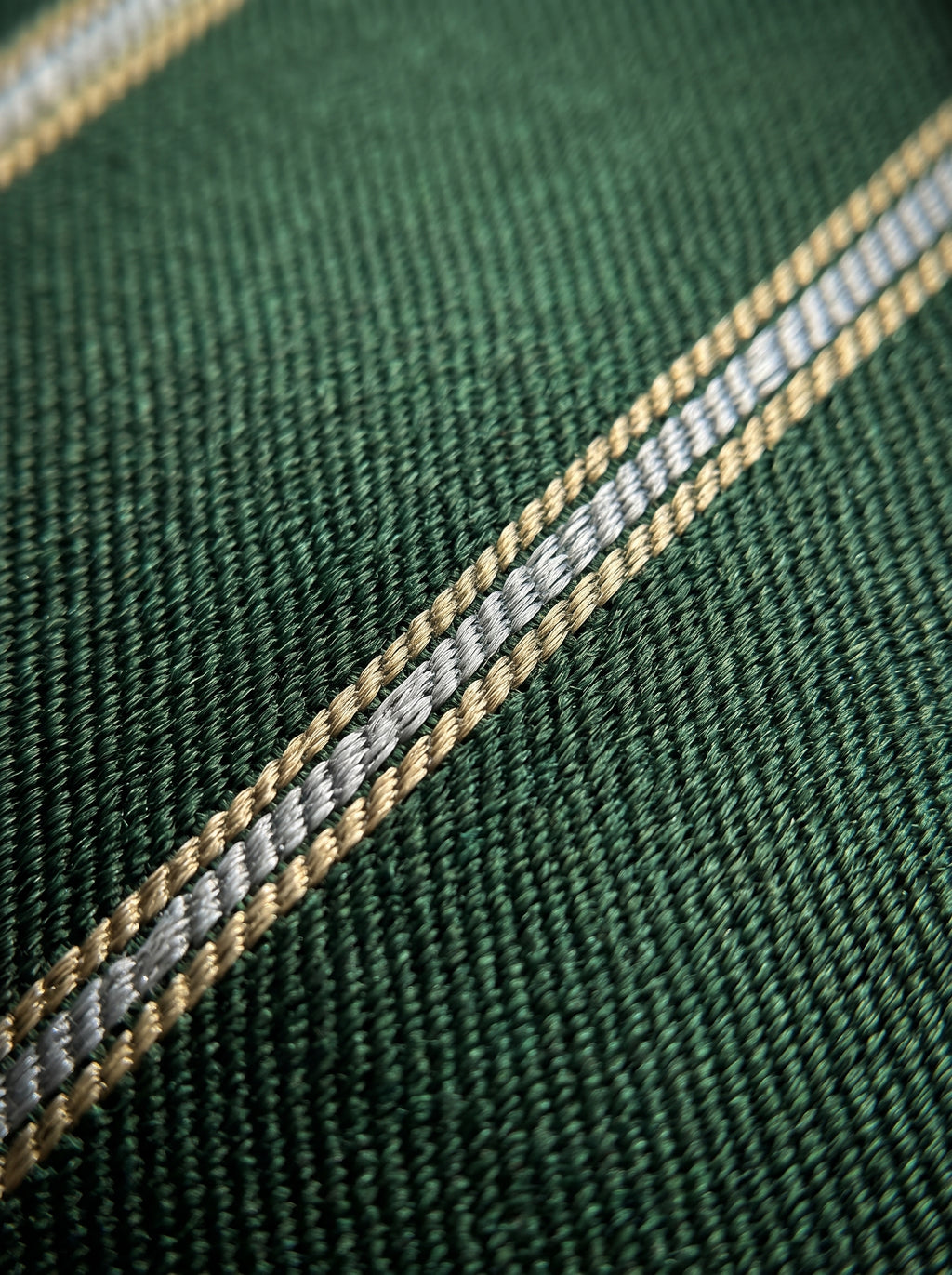 The Double Fine Stripe — Olive Clip-On Tie