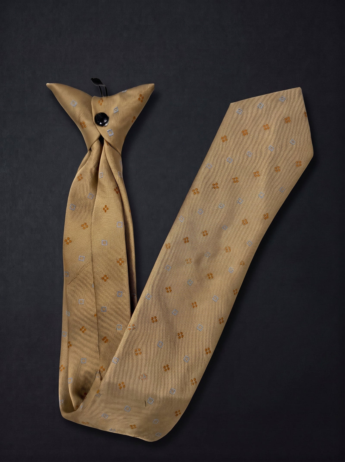 The Heritage Camel Floral — Gold Clip-On Tie