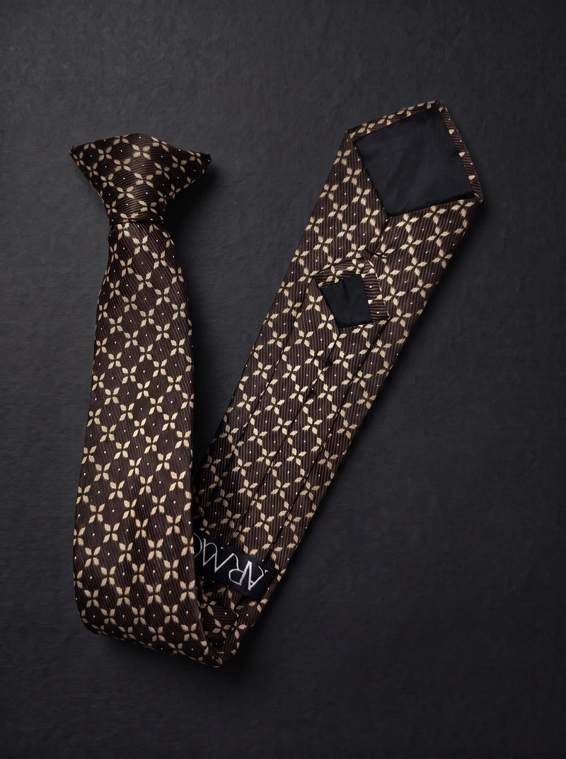The Heritage Floral — Brown Clip-On Tie