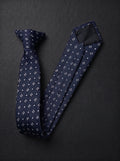 The Modern Geometric — Navy Clip-On Tie