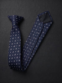 The Modern Geometric — Navy Clip-On Tie