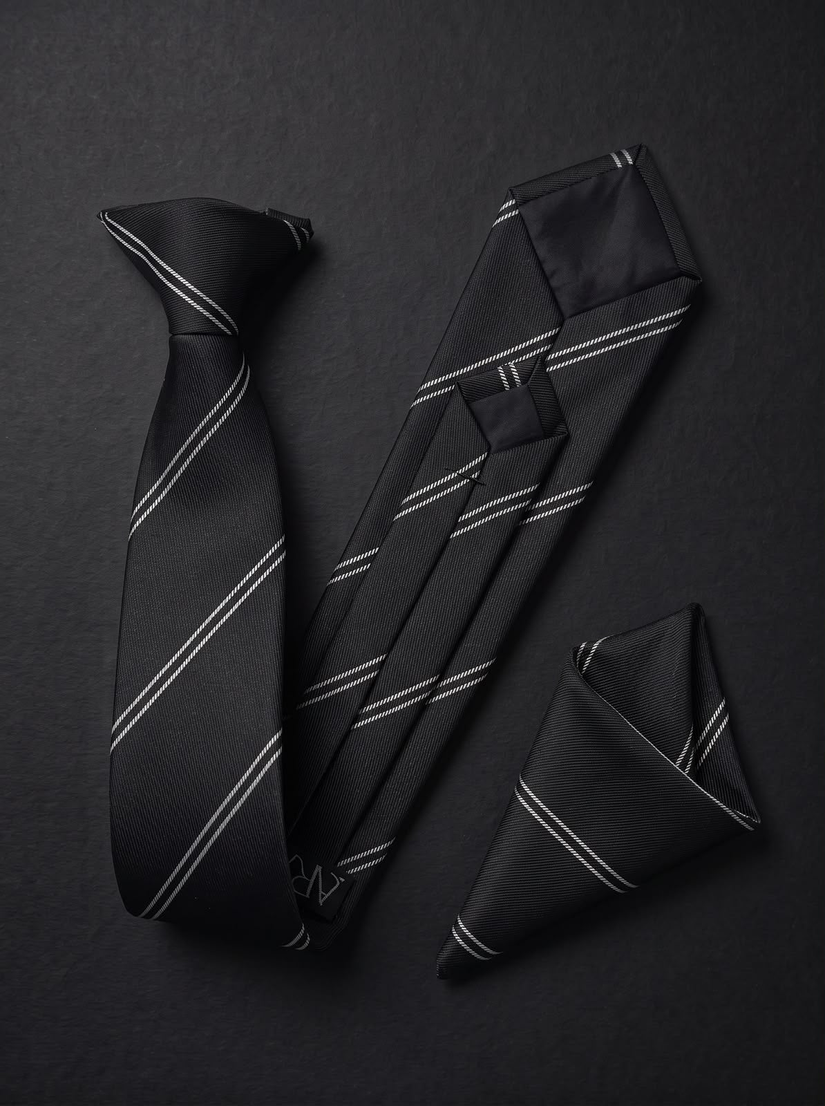 The Fine Double Stripe — Black Set