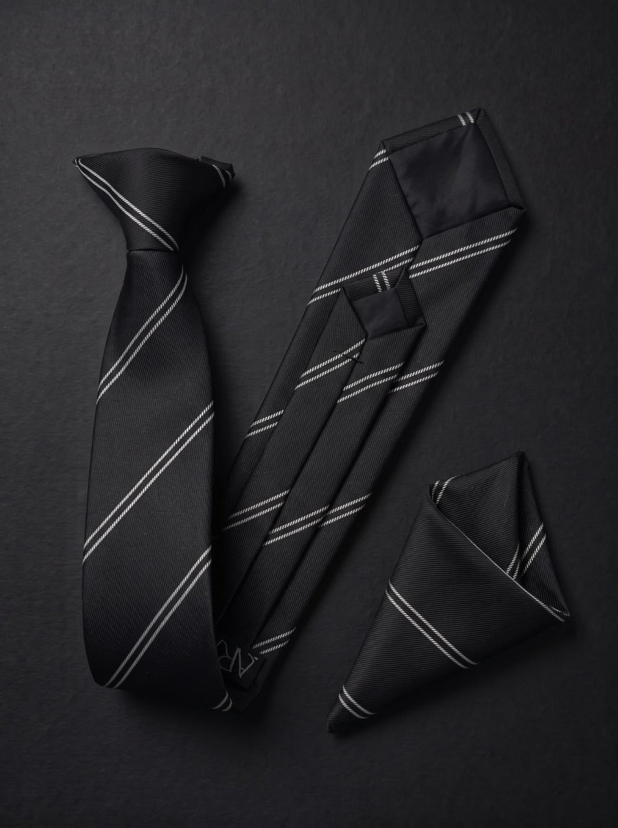 The Fine Double Stripe — Black Set