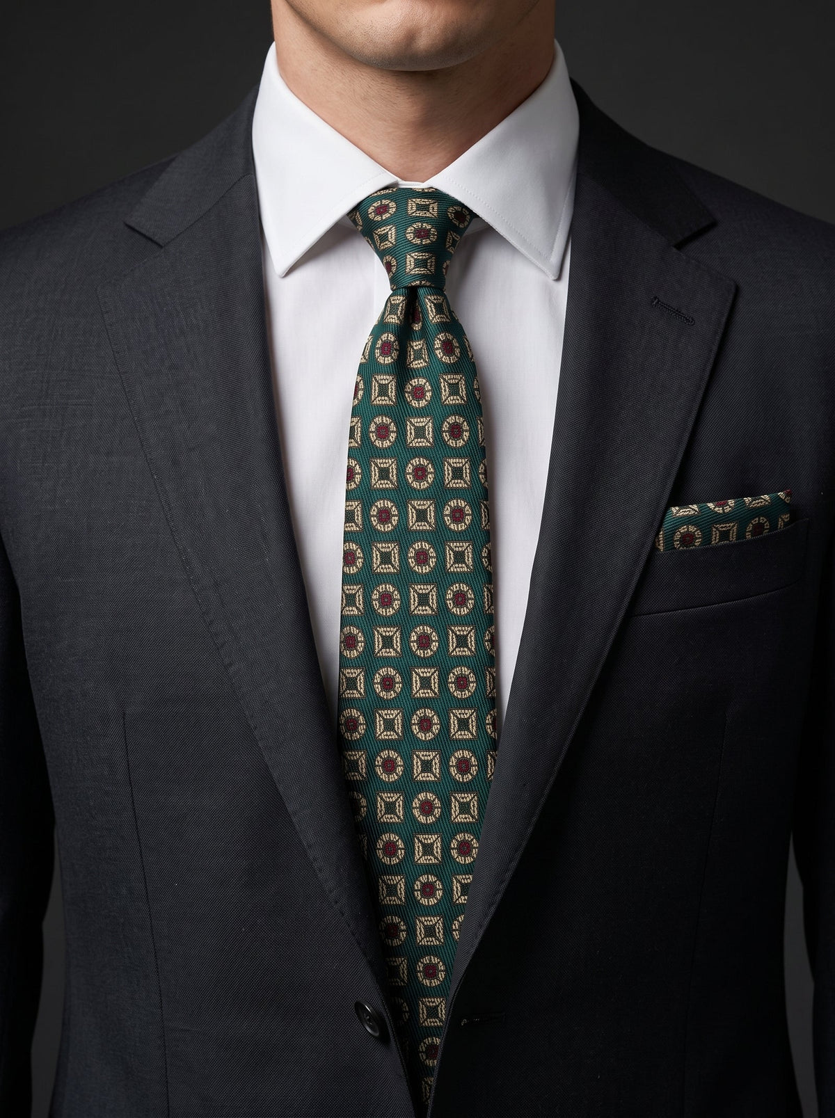 The Heritage Medallion — Green Clip-On Tie