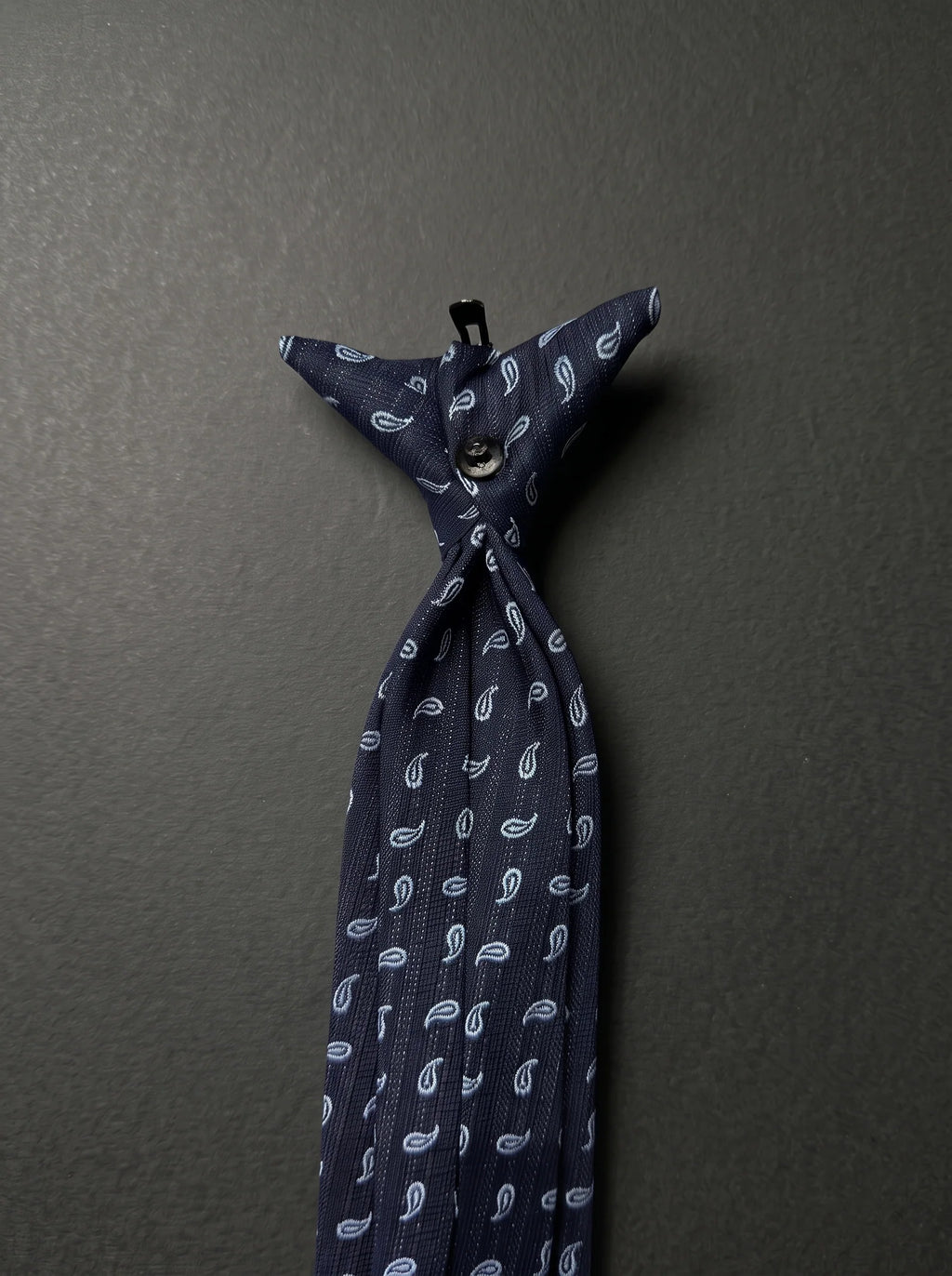 The Classic Paisley — Navy Clip-On Tie