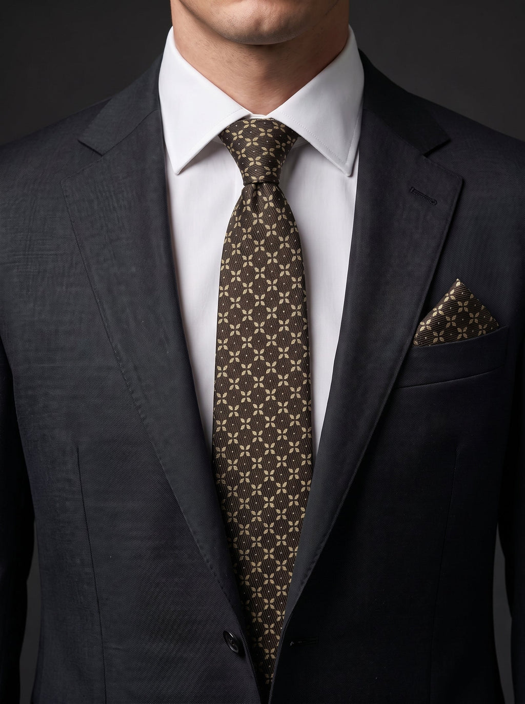 The Heritage Floral — Brown Clip-On Tie