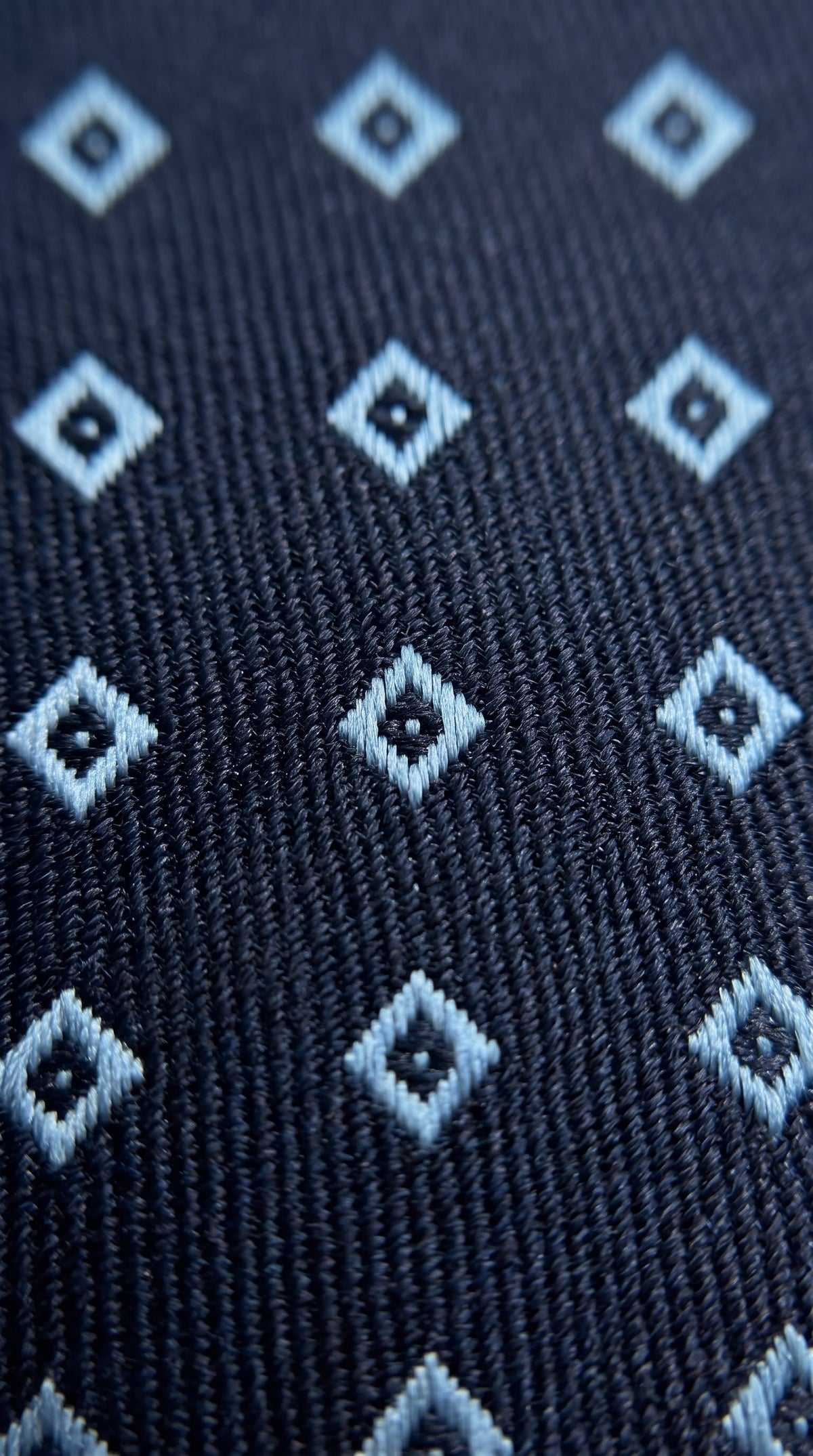 The Fine Geometric — Navy Clip-On Tie