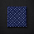 Navy Blue Geometric Microfiber Pocket Square
