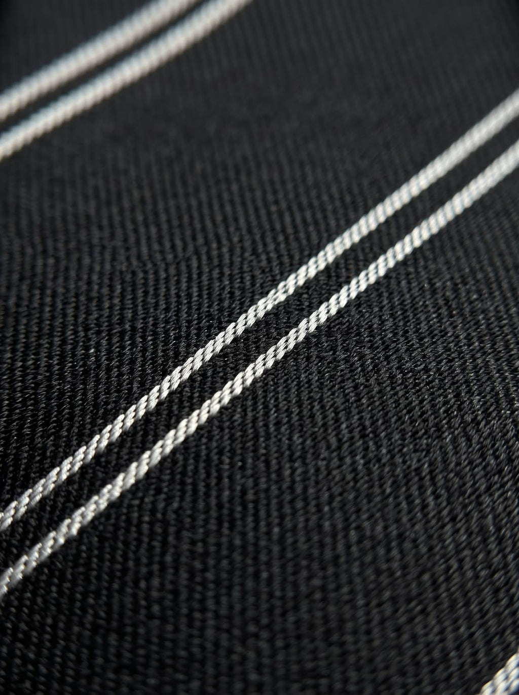 The Fine Double Stripe — Black Clip-On Tie