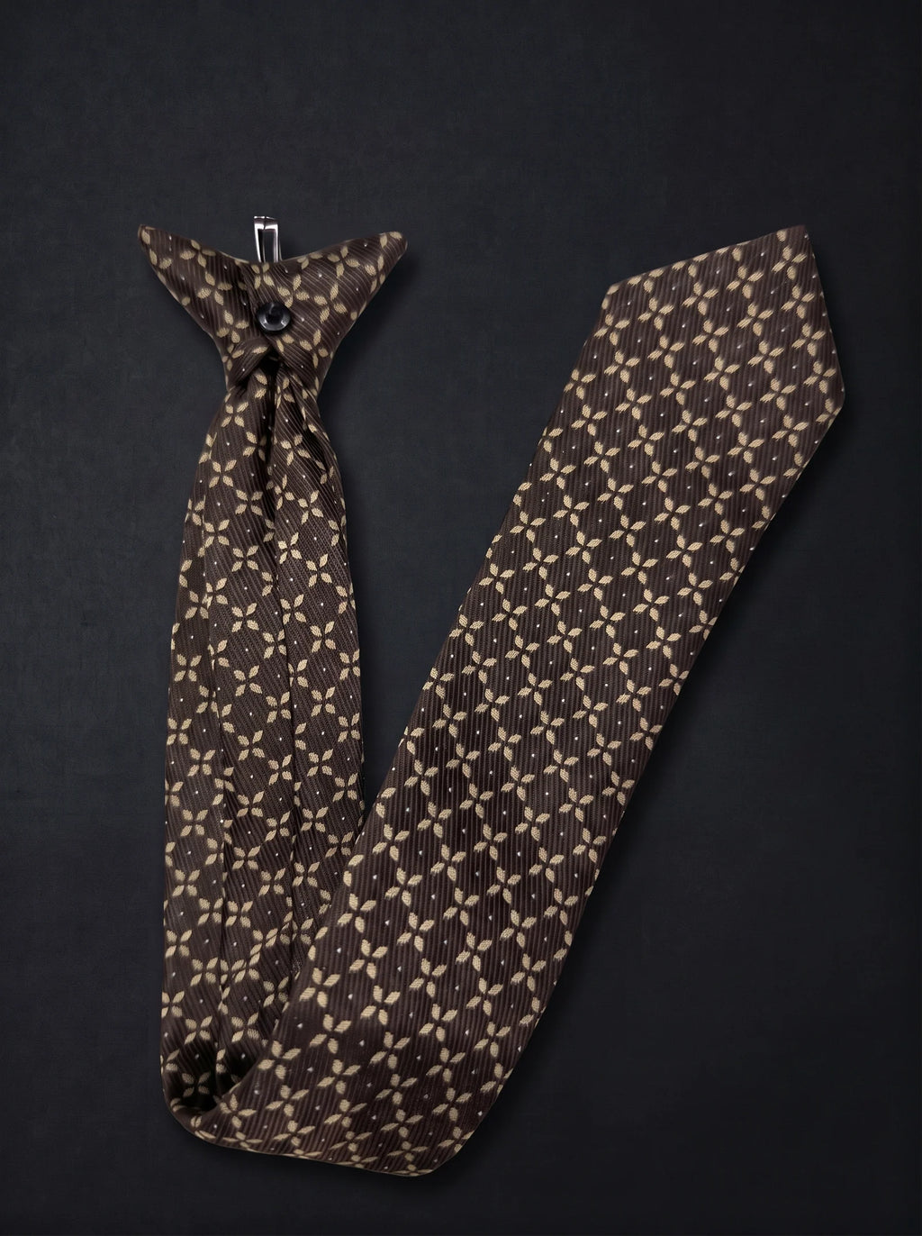 The Heritage Floral — Brown Clip-On Tie