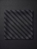 The Signature Double Stripe — Black Pocket Square