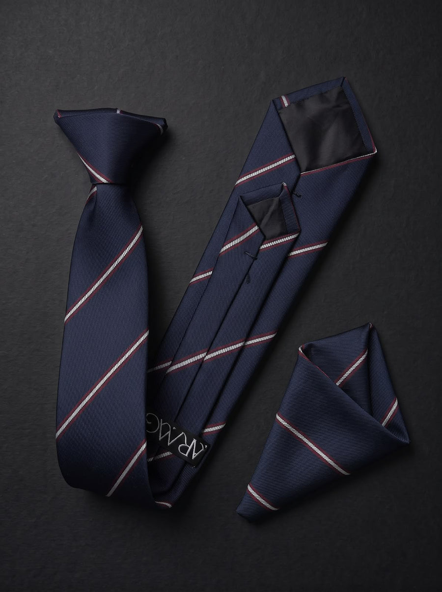 The Fine Double Stripe — Navy Set