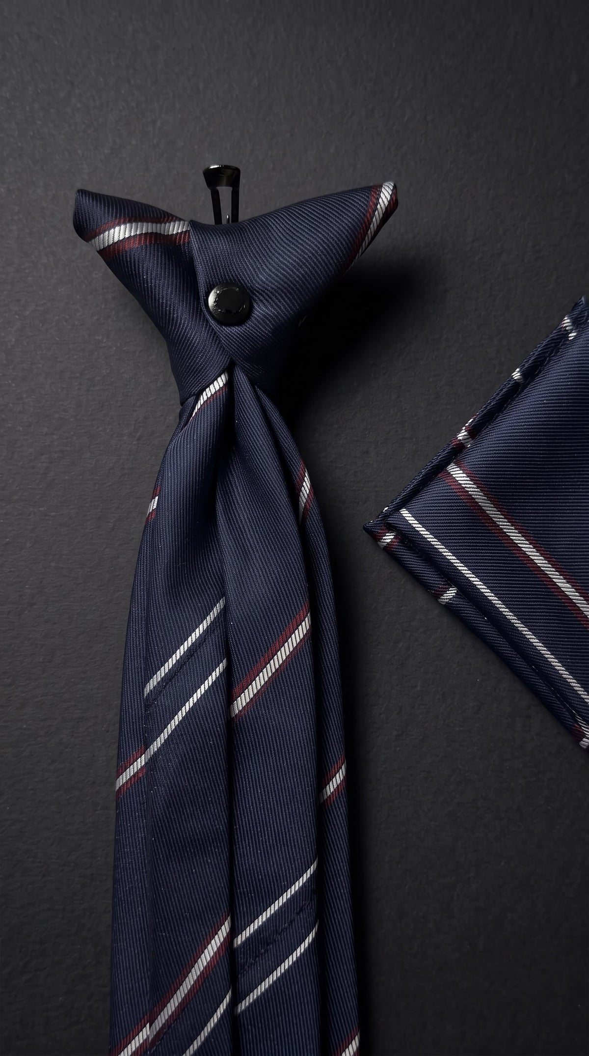 The Fine Double Stripe — Navy Set