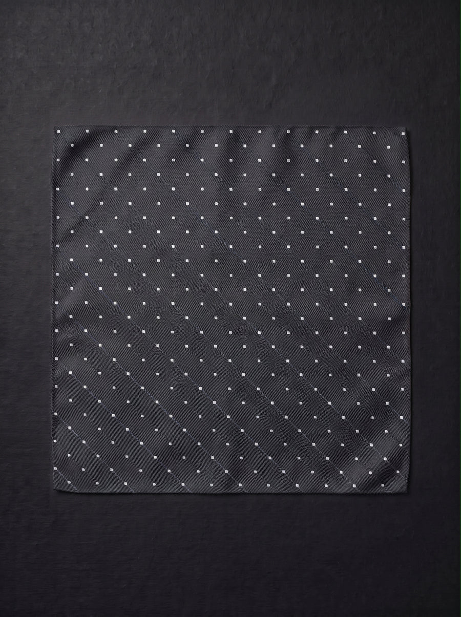The Micro Dot — Grey Pocket Square