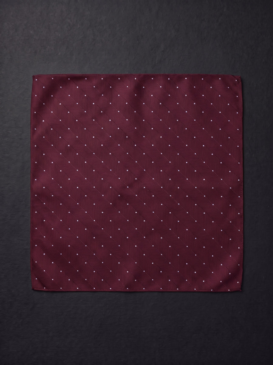 The Micro Dot — Burgundy Pocket Square