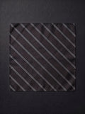 The Fine Double Stripe — Black Pocket Square