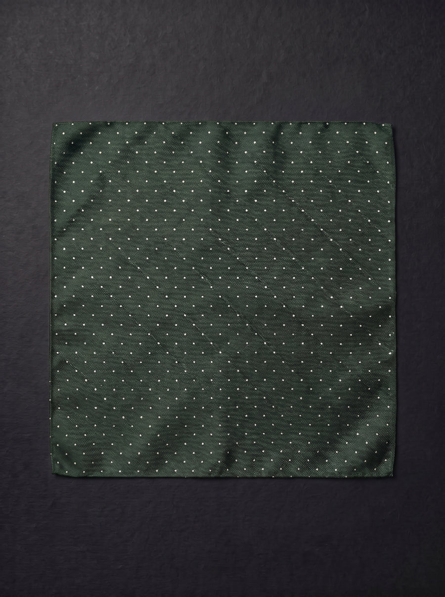 The Micro Dot — Olive Pocket Sqaure