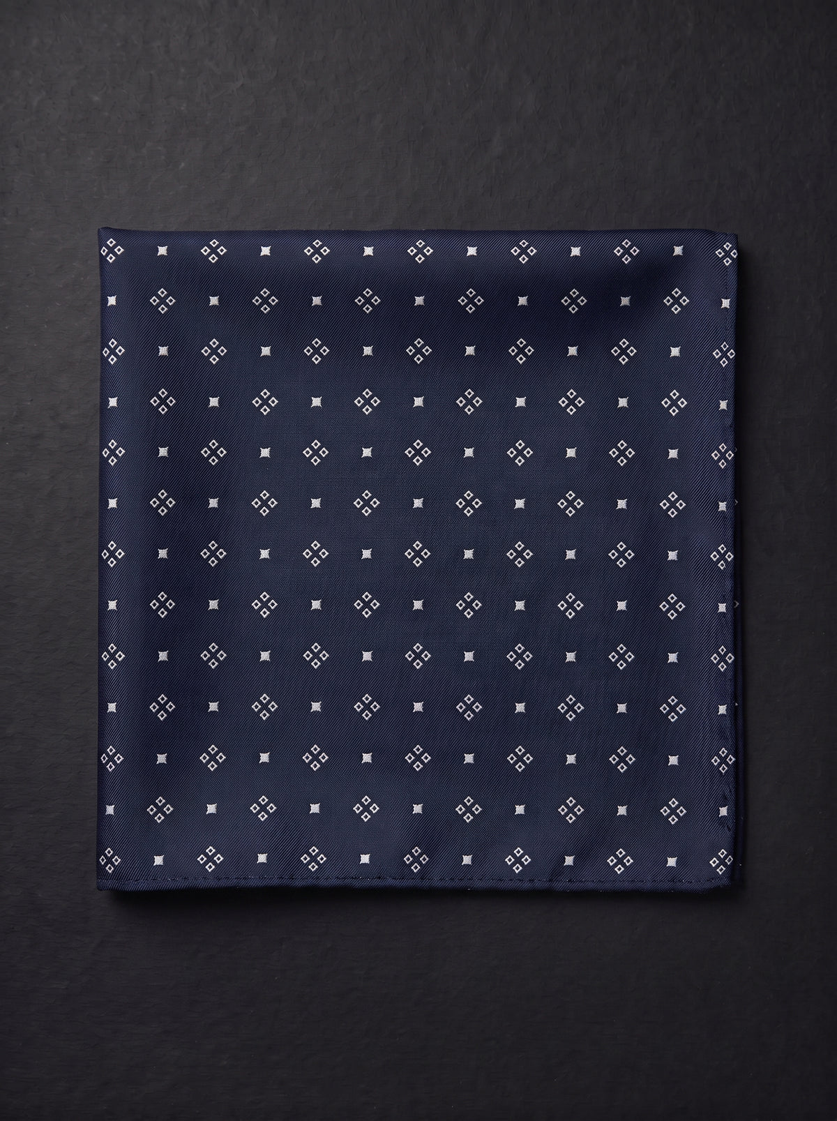 The Modern Geometric — Navy Pocket Square