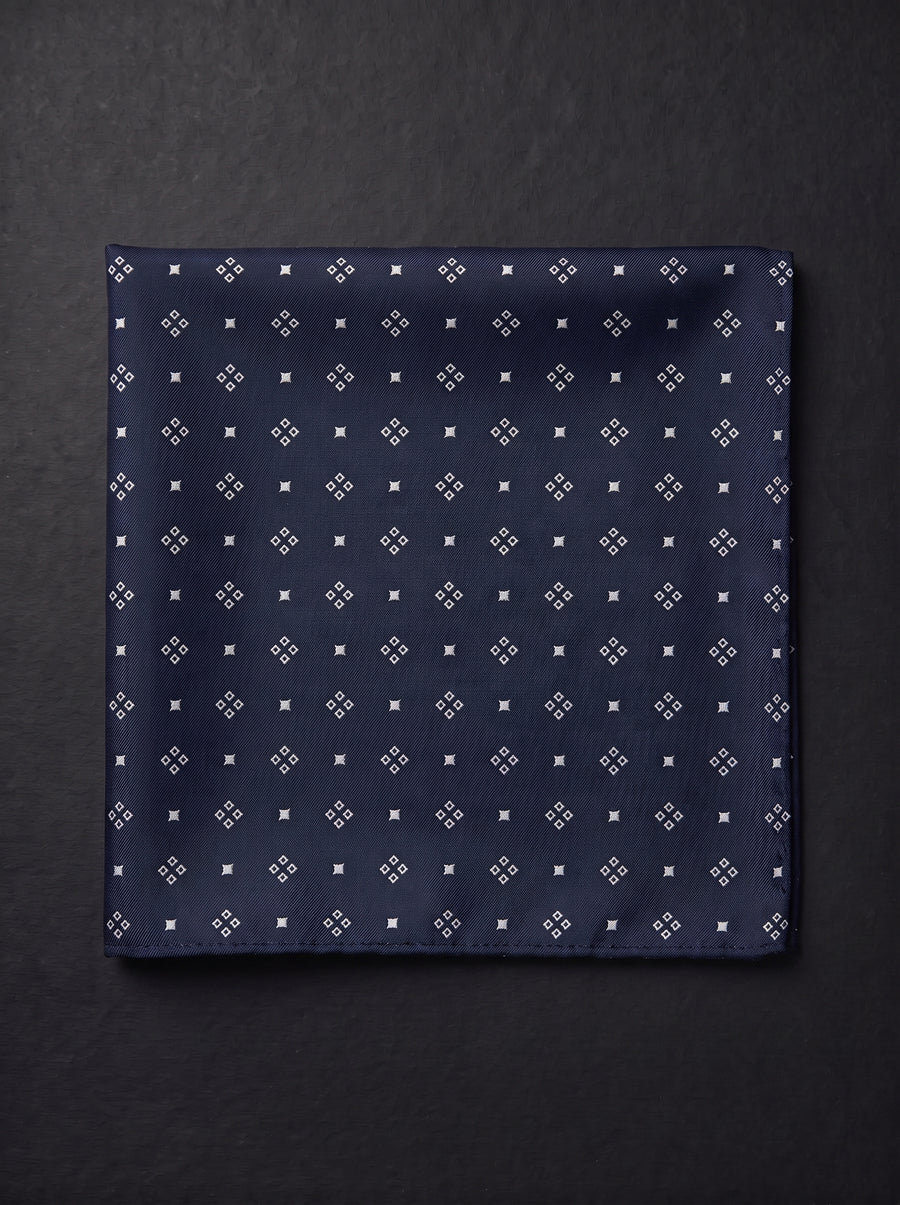 The Modern Geometric — Navy Pocket Square