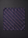 The Fine Double Stripe — Navy Pocket Sqaure