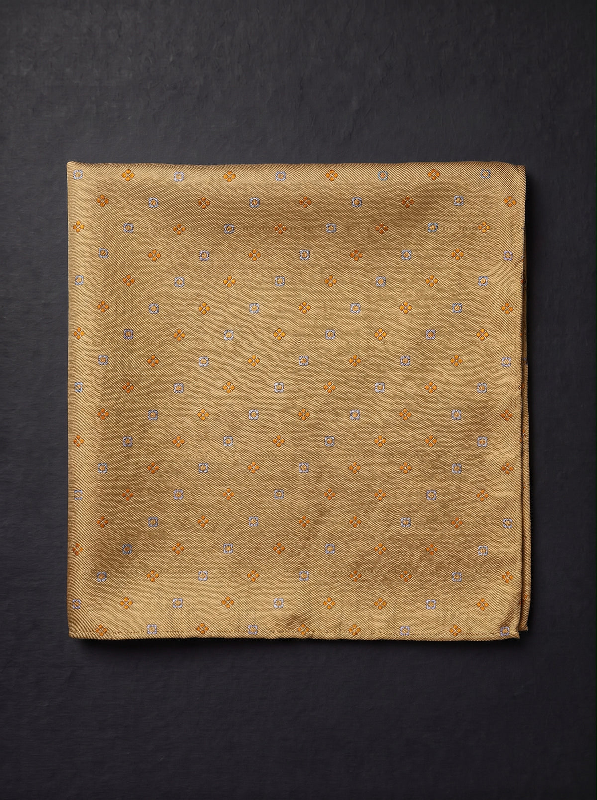 The Heritage Camel Floral — Gold Pocket Square