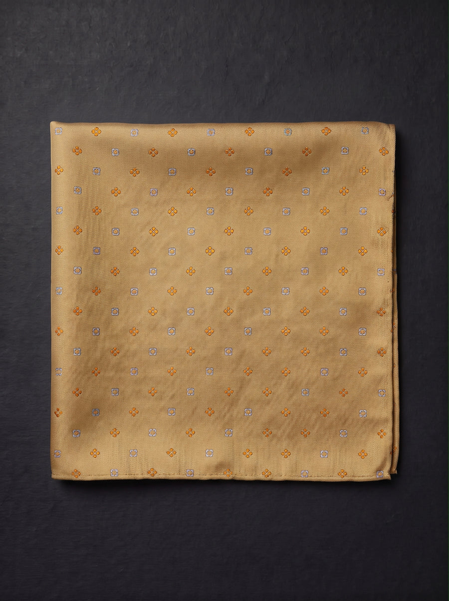 The Heritage Camel Floral — Gold Pocket Square