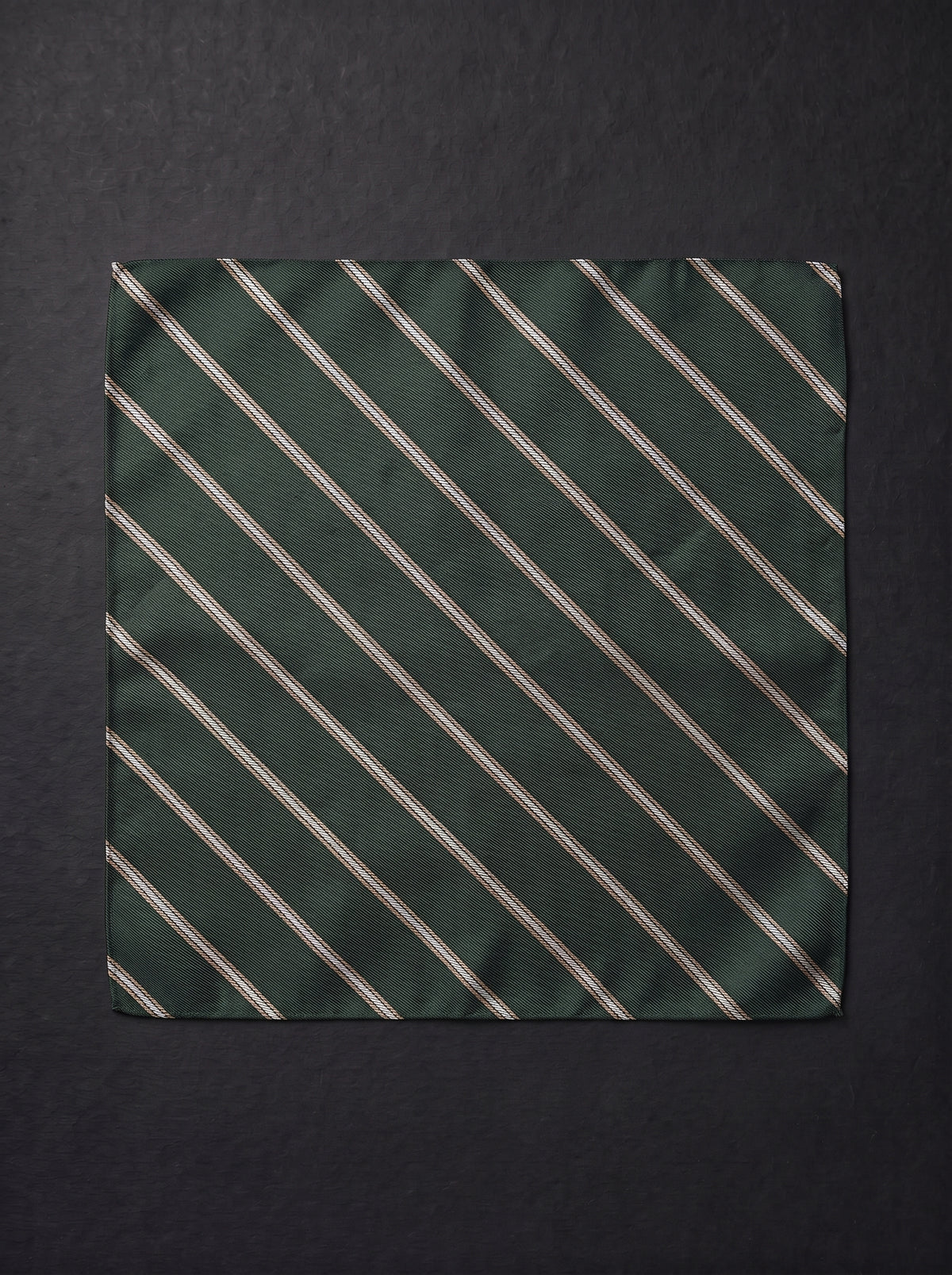 The Double Fine Stripe — Olive Pocket Square