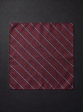 The Double Fine Stripe — Burgundy Pocket Square