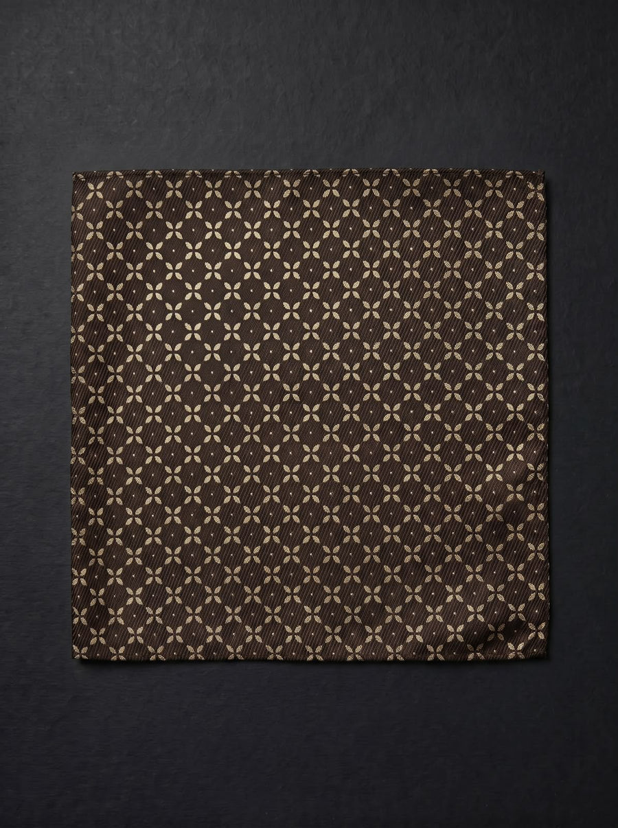 The Heritage Floral — Brown Pocket Square