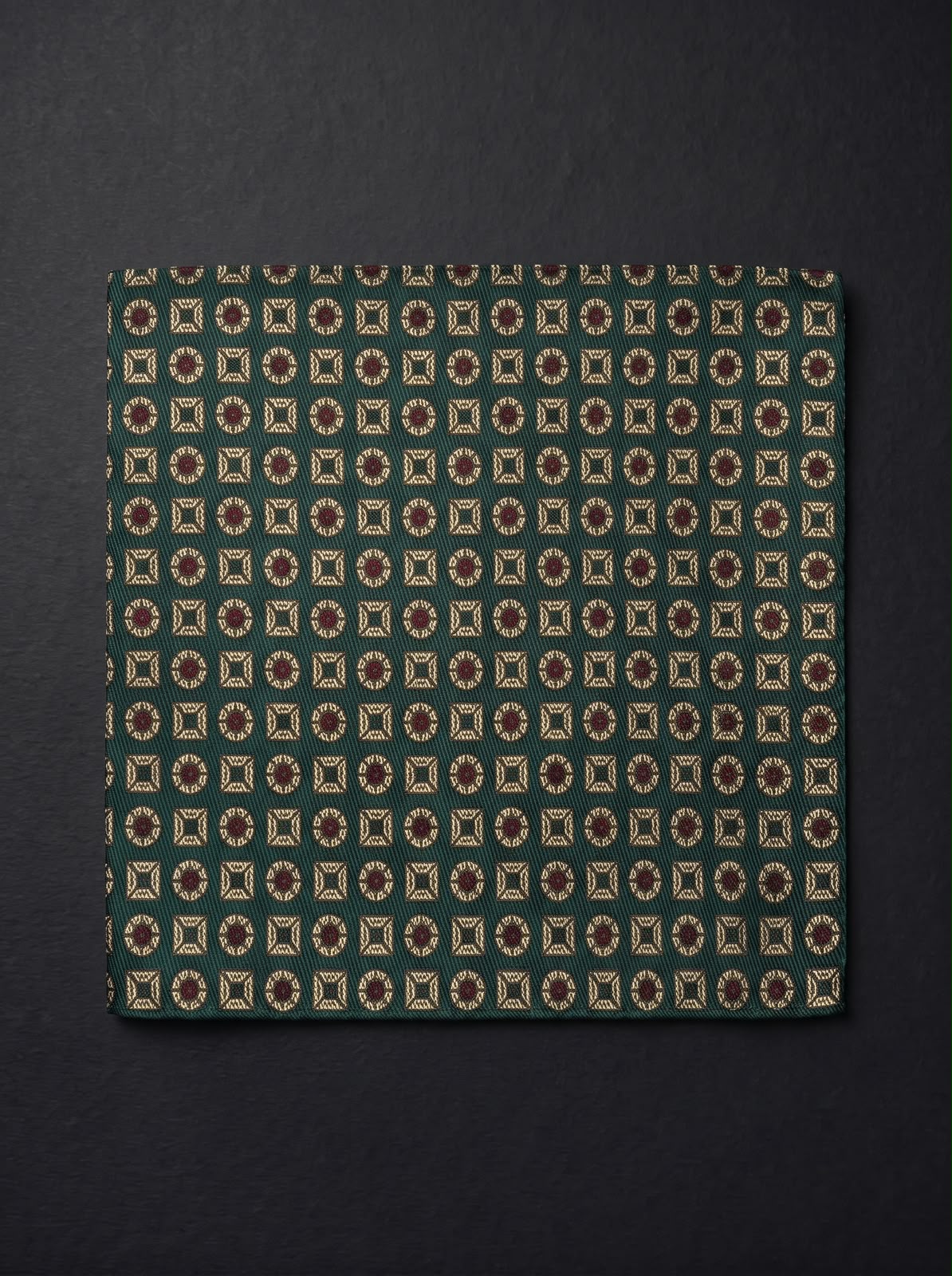 The Heritage Medallion — Green Pocket Square