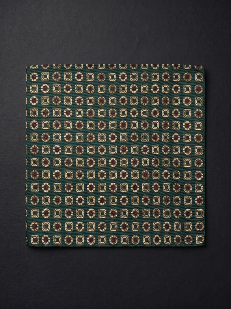 The Heritage Medallion — Green Pocket Square