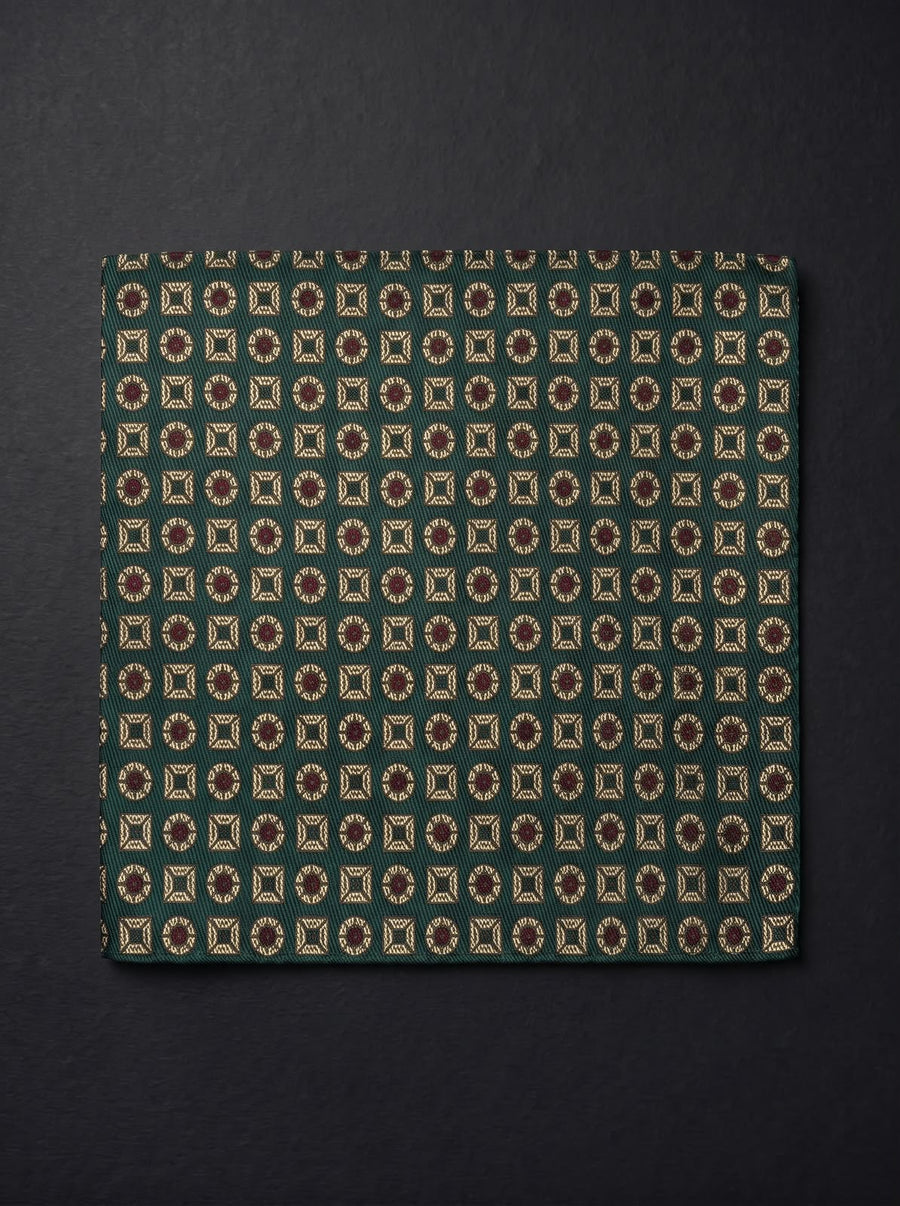 The Heritage Medallion — Green Pocket Square