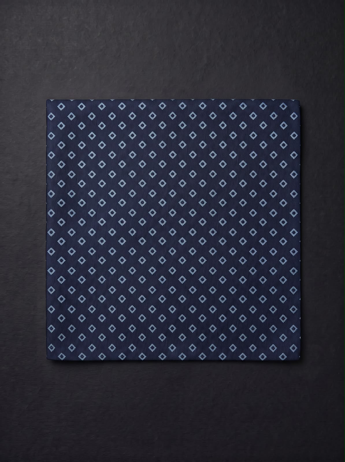 The Fine Geometric — Navy Pocket Sqaure