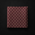 Beige & Burgundy Geometric Microfiber Pocket Square