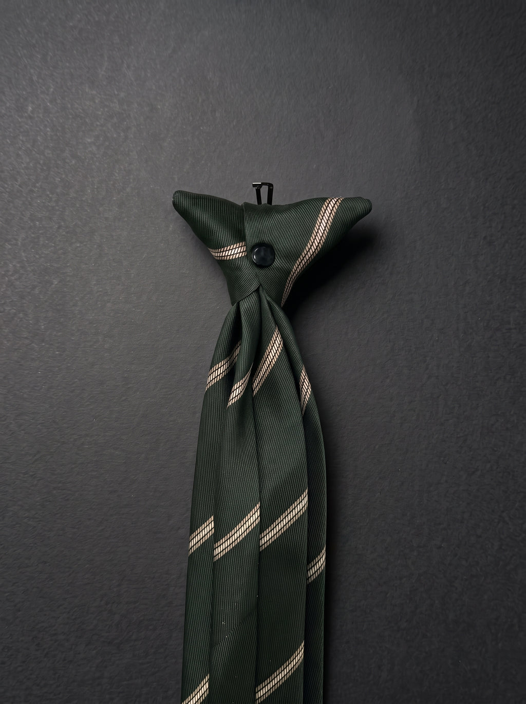 The Double Fine Stripe — Olive Clip-On Tie