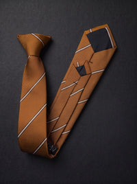 The Double Fine Stripe — Havana Clip-On Tie