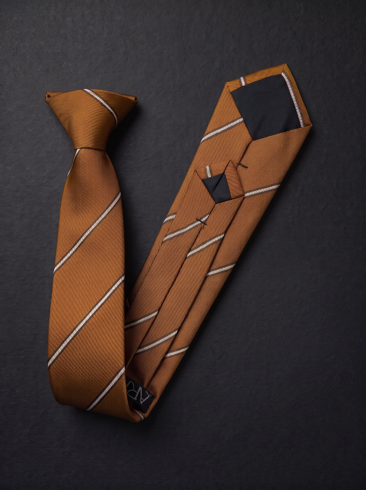The Double Fine Stripe — Havana Clip-On Tie