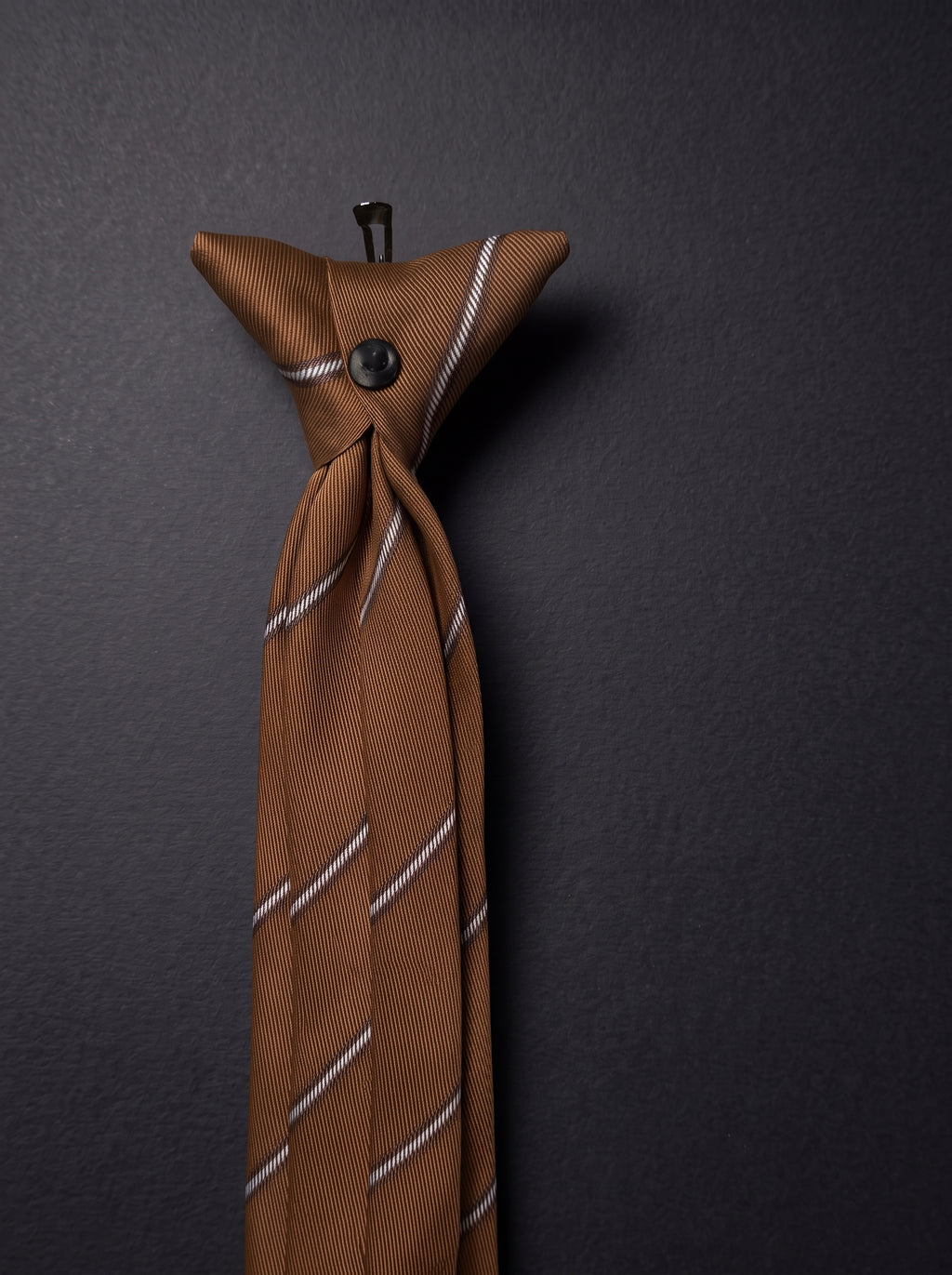 The Double Fine Stripe — Havana Clip-On Tie