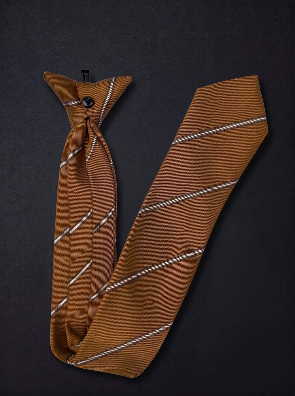 The Double Fine Stripe — Havana Clip-On Tie
